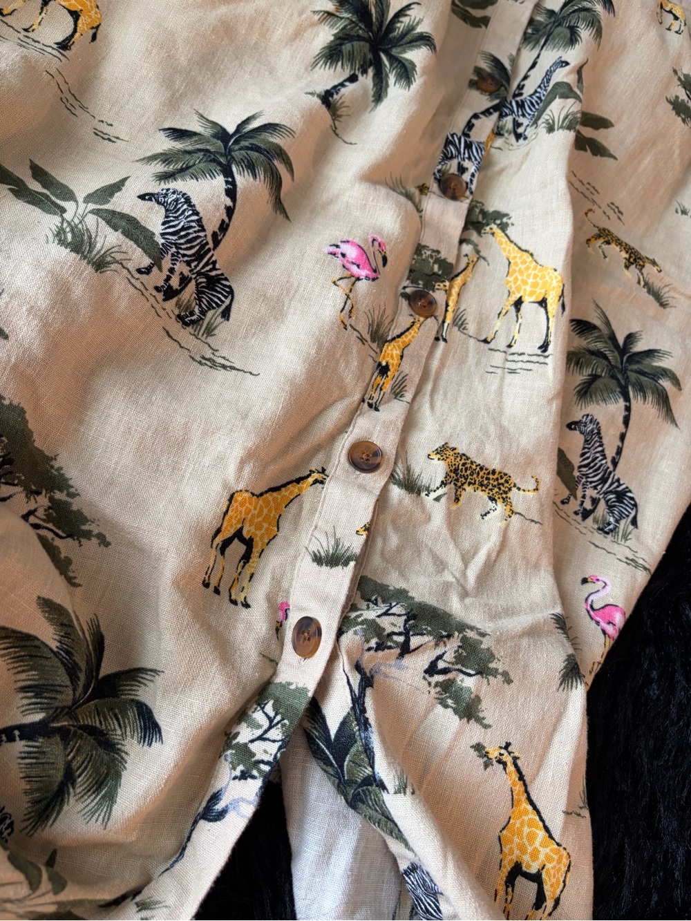 Old Navy Cream Tropical Animal Print Button-Front Sundress XXL - Picture 7 of 9